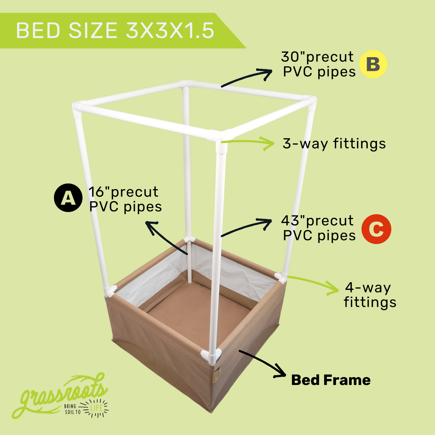 Complete Kit Living Soil Fabric Bed